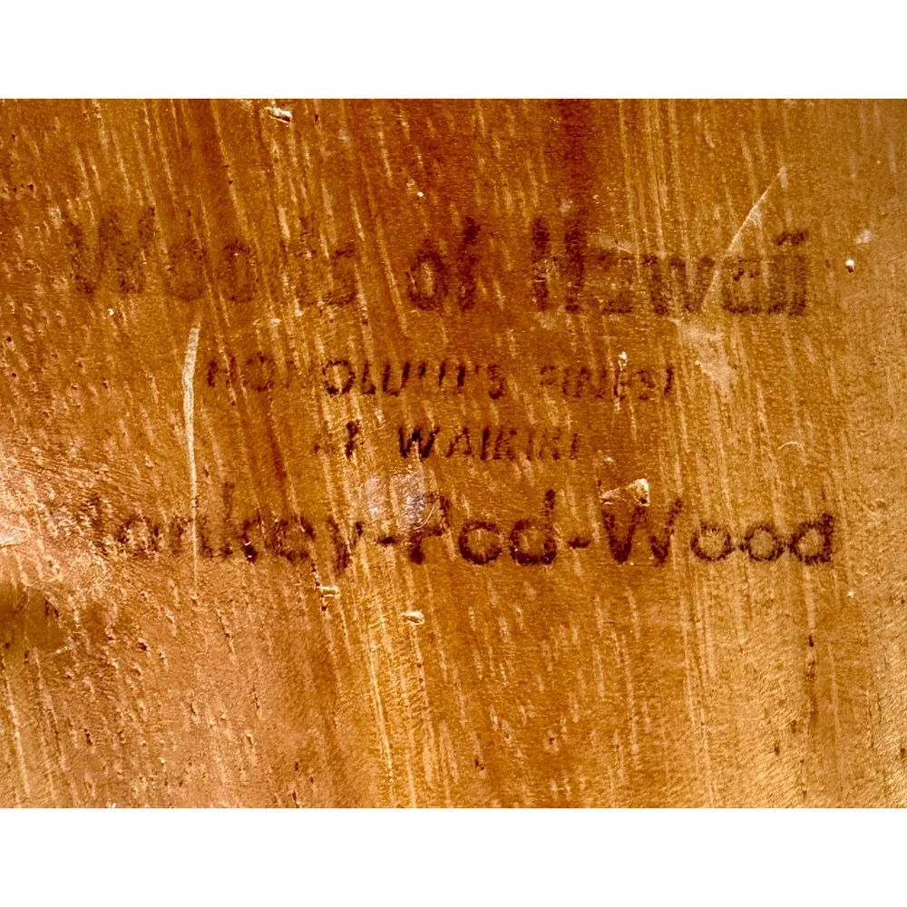 Vintage Woods of Hawaii Monkeypod Wood Leaf Tray Divided Dish Honolulu MCM Tiki